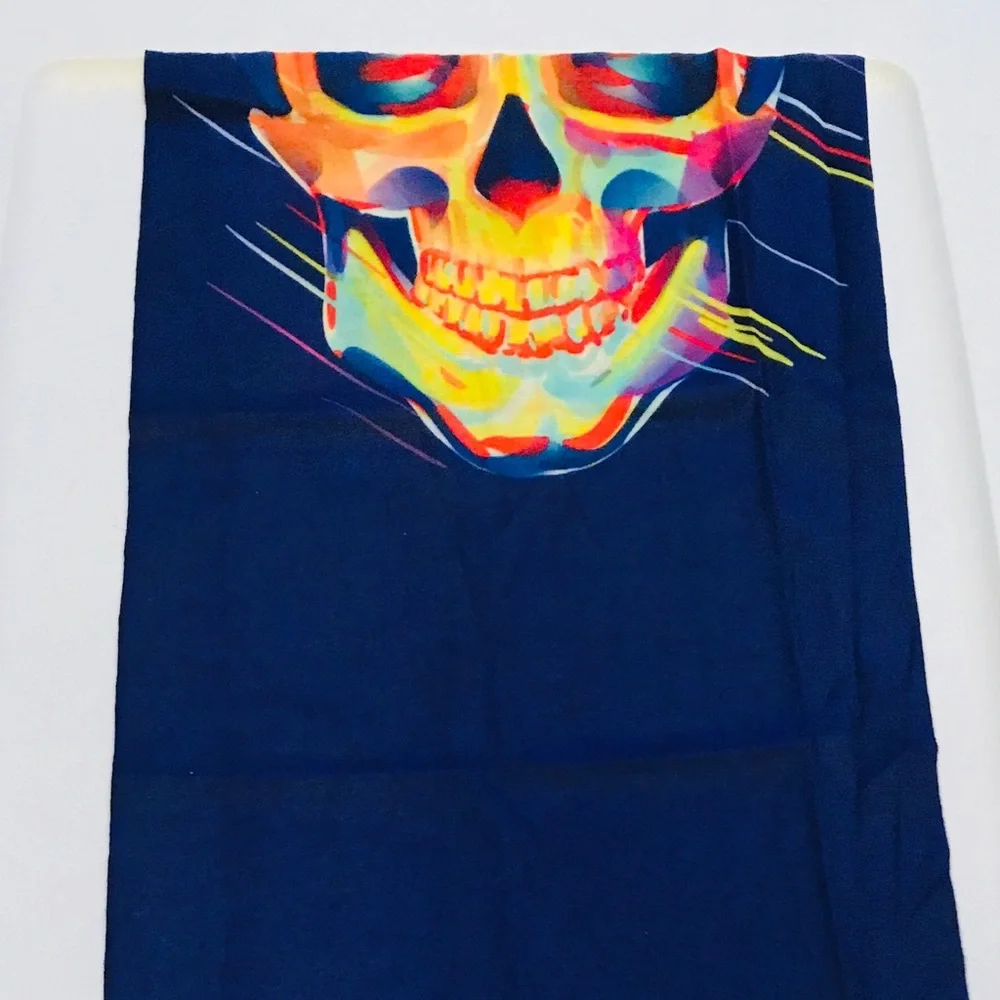 Neon Skull Paint 16 n 1 Neck Gaiter Face Cover Dust Mask Biker Rag